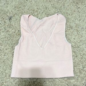 Free People Movement Pink V-Neck Seamless Crop Top